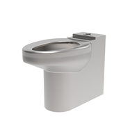 Cuvette de toilette monobloc en acier inoxydable de haute qualité au design moderne, avec siphon en P en céramique écologique, chasse d'eau cyclonique, fixation au sol, nettoyage facile
