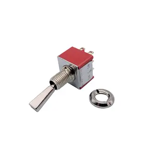 YF DPDT ON ON GIUTA SWITCH 2 Way 6 PIN 12.0MM HANDLE CHROME Solder Miniature Toggle Switch