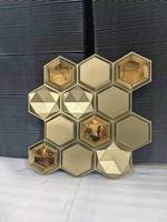 Panneau mural 3D PVC réfléchissant effet miroir moderne de haute qualité Moi 50x50cm, surface PET autocollante pour murs de bureau et de salon
