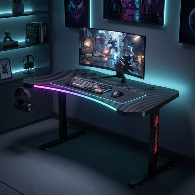 AOR Ergonomics Lifting Silent Gaming Desk RGB atmosphere Light Design E0 Level Board Memory Reset Lifting Factory Wholesale