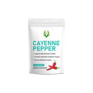 Gélules de piment de Cayenne de bonne qualité, contenant du piment de Cayenne, favorisent un métabolisme sain, extrait de fruit de capsicum en gélules. - Product Image 1