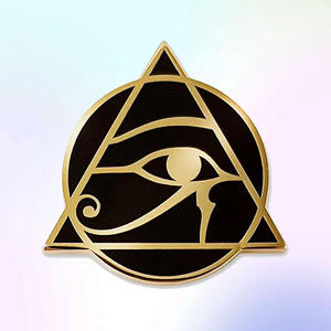 Ägyptisches Auge von Horus Schwarz und Gold Farbe Mode Emaille Anstecknadel Benutzer definierte personal isierte mysteriöse Kleidung harte weiche Emaille Pins - Product Image 3