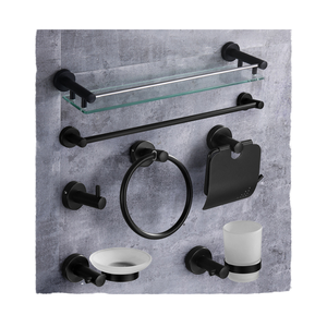 Portasciugamani ad Anello Autoadesivo in <span class=keywords><strong>Acciaio</strong></span> Inox 304 Nero, Design Moderno Senza Foratura per Bagno - Product Image 4