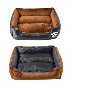 Poot Ontwerp Huisdier Bedden Accessoires Oxford Wasbaar Hond Bed Rechthoek Ultra Zachte Fluwelen Dubbel-Kanten Bruikbaar Hond Bed