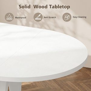 Table à manger extensible ronde moderne SENYU, plateau en plastique blanc, 6 places, design minimaliste, meubles pour la maison - Product Image 3