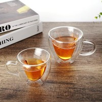 Oferta Especial: Vaso Creativo Transparente de Vidrio Borosilicato de Alta Calidad, Hecho a Mano, Ecológico, de Grado Alimenticio, Doble Pared, Resistente al Calor, Libre de BPA, para Parejas