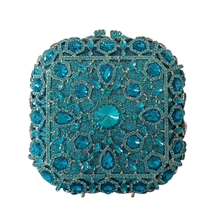 Bolso de mano cuadrado de cristal delicado para mujer, con pedrería brillante, para novia, fiesta, invitada, cóctel - Product Image 5