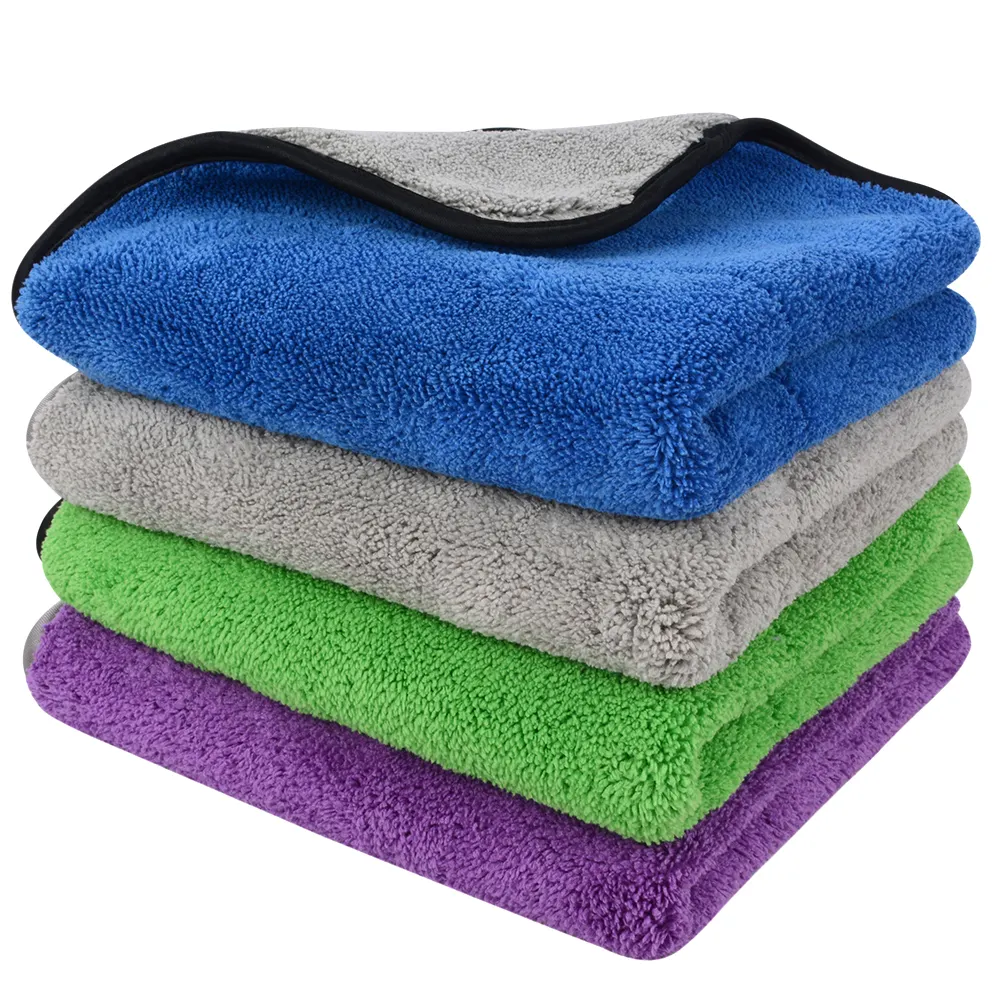 Low Price 720 gsm 16 x 16 Dual Layer Superdry Dry Car Towel Long Pile Plush Microfiber Towel Car Quick Wash Drying Cloth