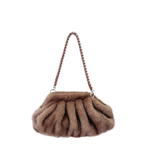 Borsa a tracolla con capelli di visone artificiale invernale plissettata per donne di alta qualità di grande capacità in pelliccia sintetica soffice pochette - Product Image 6