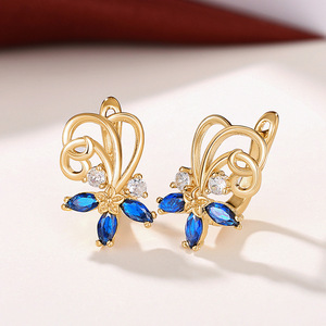 Orecchini a polsino floreali da donna, a forma di marquise, con design a fiore, eleganti per l'uso quotidiano, gioielli alla moda - Product Image 6