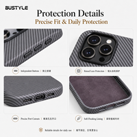 Étui de téléphone de luxe en fibre de carbone avec motif personnalisé, intérieur doux en microfibre floquée pour iPhone 17 Pro Max