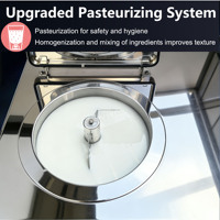Máquina de Gelato 2 en 1 de Gran Capacidad con Pasteurización y Congelador Combinado para Maduración de Helado de Leche