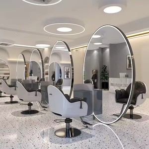 <span class=keywords><strong>Miroir</strong></span> de salon de beauté <span class=keywords><strong>LED</strong></span> double face pleine longueur pour station de coiffure et maquillage - Product Image 3