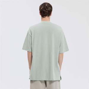 100% coton doux tricoté surdimensionné Logo t-shirts sur mesure T-shirts pour hommes avec sérigraphie unique couleur unie de haute qualité - Product Image 1