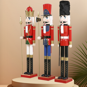 Grande figurine de soldat <span class=keywords><strong>casse</strong></span>-<span class=keywords><strong>noisette</strong></span> en bois de 1,2 m, style américain, décoration de Noël créative pour la maison, le magasin, l'hôtel - Product Image 1