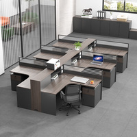 Escritorio de muebles de oficina comercial moderno para dos personas, compartimento de ordenador para empleados, escritorio de estación de trabajo de oficina