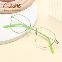 Monture de lunettes optiques ultra-légères de créateur pour enfants, lunettes de vue tendance or et vert, monture fine, pour filles, en stock