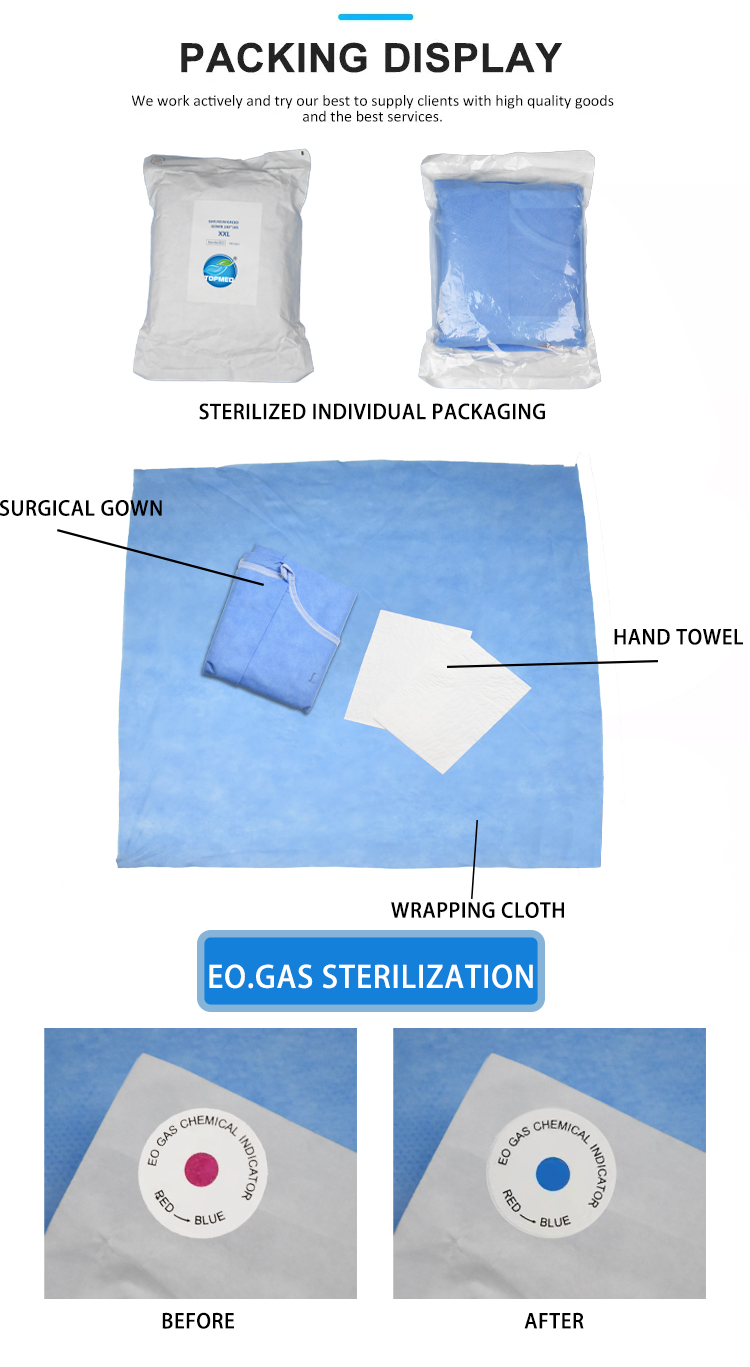 LEVEL3 Disposable SMMS surgical gown FDA surgical gowns from China