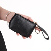 Dompet Kecil PU Motif Kulit Leci 2026 dengan Tali Gantungan, Ukuran Mini, Lapisan Poliester, Ringan