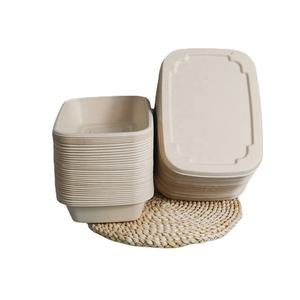 Boîtes à nouilles et contenants à emporter asiatiques en bagasse écologique avec fermeture sécurisée - Product Image 3