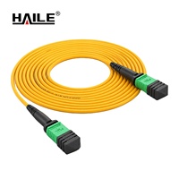 Câble de brassage de tronçon optique HAILE 12F MPO, MPO Femelle-Femelle, Fibre Optique OS2 Monomode pour Centre de Données