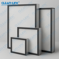 Panel de Papel de Fibra de Vidrio Clean-Link, Filtro de Aire ULPA, Elemento de Filtro HEPA H13/H14 para Campana de Flujo de Aire Laminar Industrial