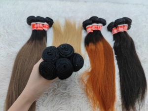 Letsfly 5.95$/pieza Extensiones de Cabello Humano Liso de Colores, Paquetes de Cabello Humano al por Mayor 20PCS 1BTgris 16 Pulgadas 50 gramos Venta al por Mayor - Product Image 3