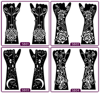Pochoir de tatouage au henné temporaire personnalisé 2026 pour dessin floral – Pochoir complet pour tatouage au henné – Autocollant