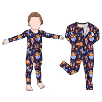 Combinaison pour bébé et garçon en tissu de bambou imprimé personnalisable Little Glow Kids, adaptée à la vente en gros pour les jeunes enfants