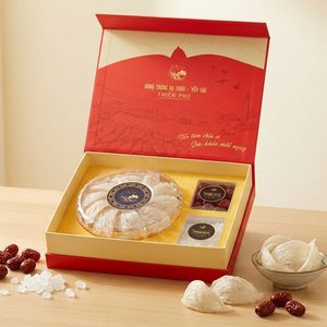 Coffret Cadeau Nid d'Oiseau Comestible du Vietnam avec Sucre de Roche et Jujubes Séchées - Cadeau Alimentaire Traditionnel de Luxe pour le Nouvel An Chinois - Product Image 1