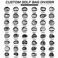 Sac de golf pliable en cuir PU durable, imperméable, bleu, léger, 6 compartiments, logo brodé personnalisé