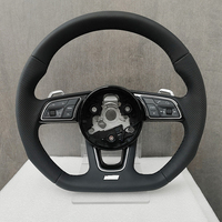 Volant de voiture en cuir noir à fond plat personnalisé pour Audi A4 A5 A3 B8 B9 Q3 Q5