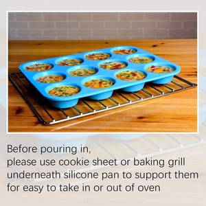 MUYULINS Factory 12/24 Cup LFGB Platinum Grade Non-Stick BPA-Free Standard Silicone Brownie Cupcake Pan Muffin <b>Tin</b> <b>Cake</b> Baking - Product Image 3
