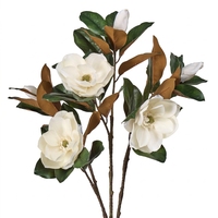Witte Magnolia Kunstbloem Zijden Bloemstuk Twee Takken Twee Bloemen voor Huis Bruiloft Decoratie