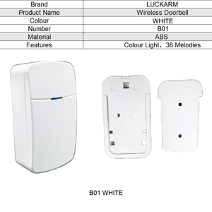 Kit Sonnette Sans Fil <span class=keywords><strong>Autonome</strong></span> à Énergie Cinétique Bouton et Récepteur Branchement 100m Portée 4 Volumes Réglables pour <span class=keywords><strong>Maison</strong></span> Hôtel - Product Image 5