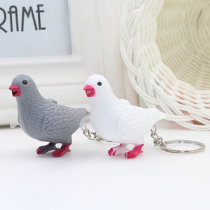 Porte-clés créatif en plastique 3D en forme de pigeon avec lumière LED et son COO COO~ Porte-clés d'<span class=keywords><strong>oiseau</strong></span> pour promotion de cadeaux - Product Image 4