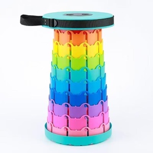 Folding Extendable <b>Stool</b> Rainbow Color <b>Portable</b> Outdoor Camping Fishing Chair Adjustable Seat Compact Lightweight Foldable - Product Image 2