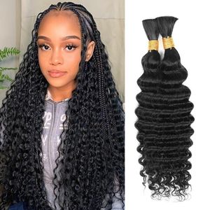 Virgin Brazilian Water <span class=keywords><strong>Wave</strong></span> Jerry Curly Boho Curls 100% Remy Bulk Cabello humano trenzado Single Weft Kinky Deep <span class=keywords><strong>Wave</strong></span> al por mayor - Product Image 2