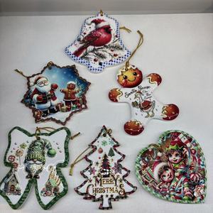 Adornos Navideños <span class=keywords><strong>de</strong></span> Cerámica UV <span class=keywords><strong>Pintados</strong></span> a Mano <span class=keywords><strong>de</strong></span> Lujo, Copos <span class=keywords><strong>de</strong></span> Nieve, Amor, Papá Noel, Dulces, Colgante, Bola Decorativa Irrompible - Product Image 6