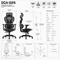 Chaise de Gaming Ergonomique en Maille Or Rose avec Support Lombaire, Accoudoirs 3D, Siège Coulissant, Piston à Gaz Classe 4 et Base en Nylon pour Bureau Informatique