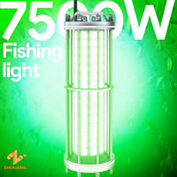 Lampe LED sous-marine haute puissance 220V 1000W 2000W 3000W 4000W 5000W 7500W IP68 étanche pour attirer les poissons et pêcher les calmars depuis bateau marin