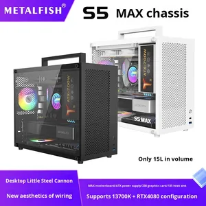 Gabinete para PC Fish Nest S5MAX, Acero Blanco, Placa Base M-ATX, Fuente de Alimentación SFX, Torre Media, Refrigeración Líquida, Lateral Transparente - Product Image 2