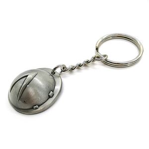 3D Safety Helmet Keychain Antique Metal Keyring with <b>Custom</b> Laser Logo - Product Image 1