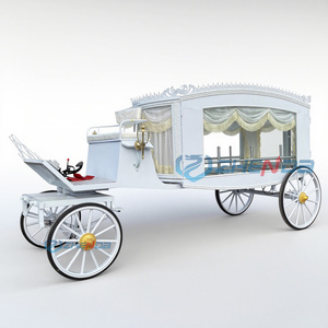 Latest Design Horse Drawn Funeral Hearse Coffin Buggy Motorcycle Funeral Cart Funeral Service Wagon - Product Image 1