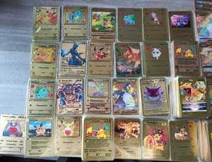 Livraison rapide Charizard Pikachu <span class=keywords><strong>Vmax</strong></span> GX <span class=keywords><strong>Carte</strong></span> dorée Métal Personnalisée Nouvelles cartes à collectionner Cartes Poke M0n Jeu de cartes - Product Image 4