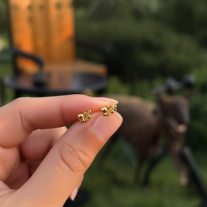 <b>Stud</b> <b>Earrings</b> 316L Stainless Steel PVD Gold Plating Fashion Jewelry For Women <b>Small</b> Size Elegant Design - Product Image 3