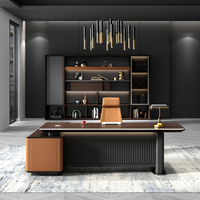 Scrivania Direzionale Personalizzata, Tavolo per Computer, Lussuosa Scrivania Moderna in Legno Modulare a L per CEO ed Executives