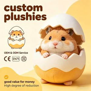 Muñecos de Peluche de Hámster con Forma de Huevo Personalizados al por Mayor, Servicio OEM ODM, Juguete Creativo de Buena Calidad con Certificación CE EN71, Peluche Seguro - Product Image 1