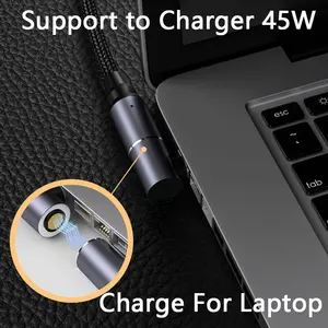 100W Universal Laptop Power Adapter Connector Magnetic Cable USB C Type C To Dc Power Jack Adapter Fast Charging Wire Converter