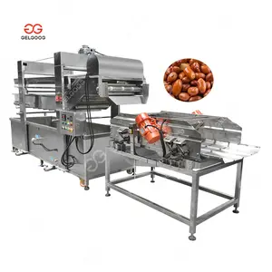 Gelgoog-freidora comercial de cacahuetes profunda, máquina de producción de línea de frutos secos, equipo de freír profundo